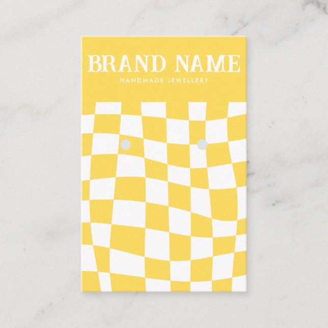 Cartão De Visita Placa de Exibição de Retornos Negros Amarelos (Frente)