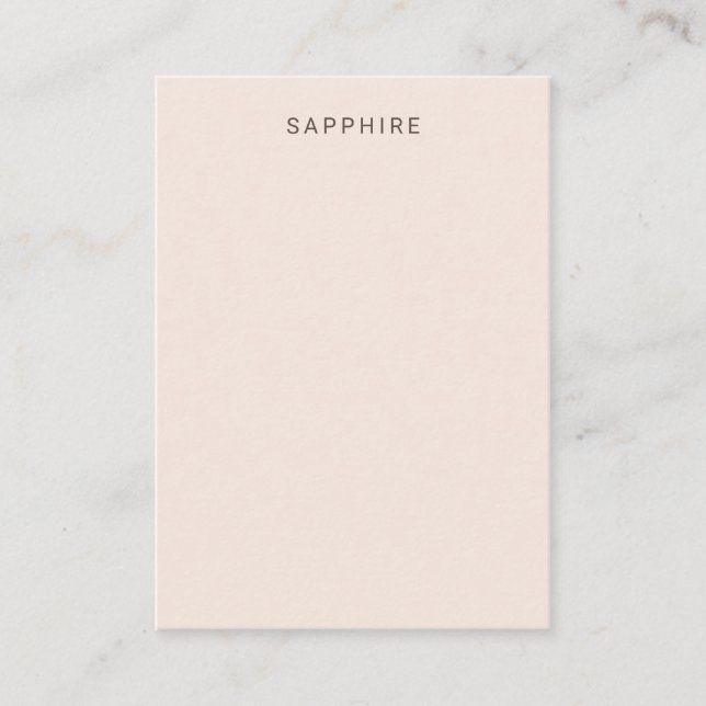 Cartão De Visita Placa de Exibição de Sapphire Rosa Blush (Frente)