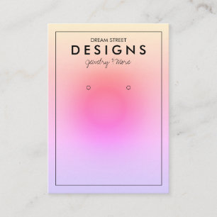 Cartão De Visita Placa de Exibição de Trendy Earração Rosa Gradient