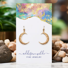 Cartão De Visita Placa de exibição Disputa Opal Rainbow Gemstone Ea