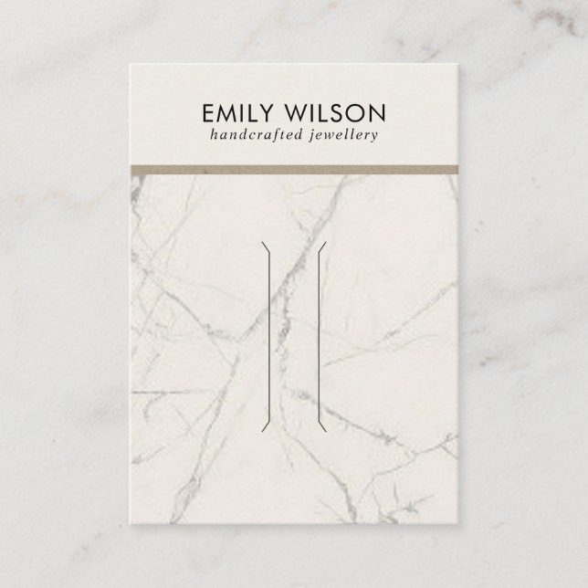 CARTÃO DE VISITA PLACA DE EXIBIÇÃO DO CABELO DE TEXTURA BRANCA OFF (Frente)