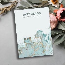 CARTÃO DE VISITA PLACA DE EXIBIÇÃO DO NECKLACE DE AGATE DOURADO AZU