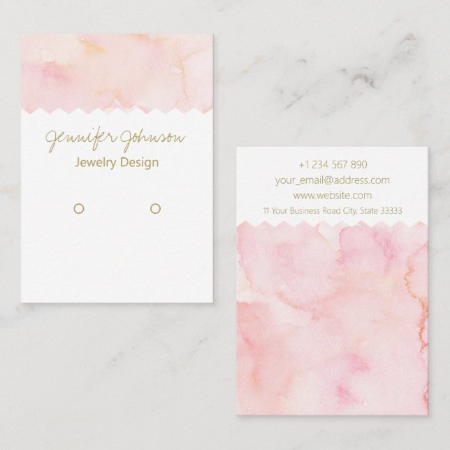 Cartão De Visita Placa de Exibição do Titular da Gravação de Aquare (Frente/Verso)