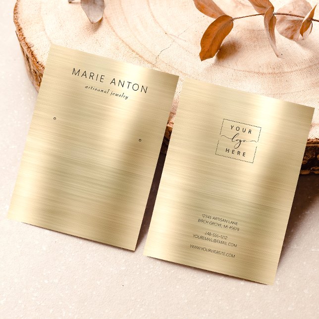 Cartão De Visita Placa de exibição Dourada com revestimento metálic (Criador carregado)