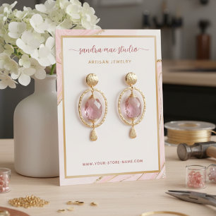 Cartão De Visita Placa de Exibição Glitorânea Dourada Rosa Cor-de-r