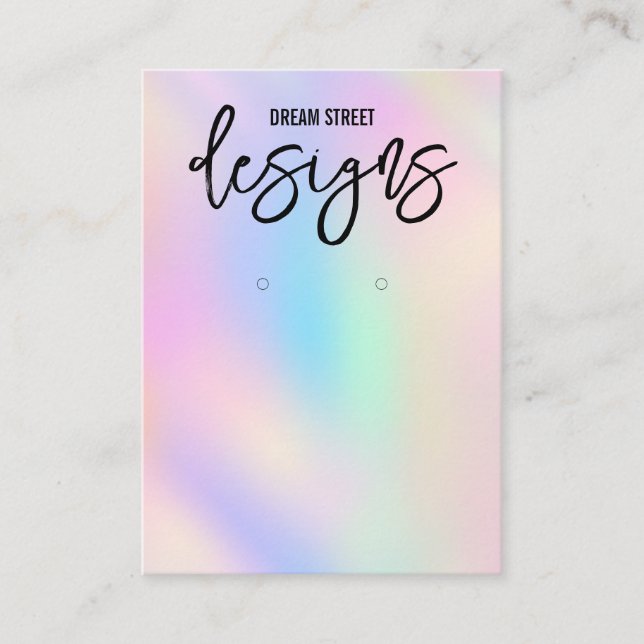 Cartão De Visita Placa de exibição Holo Trendy Earring (Frente)