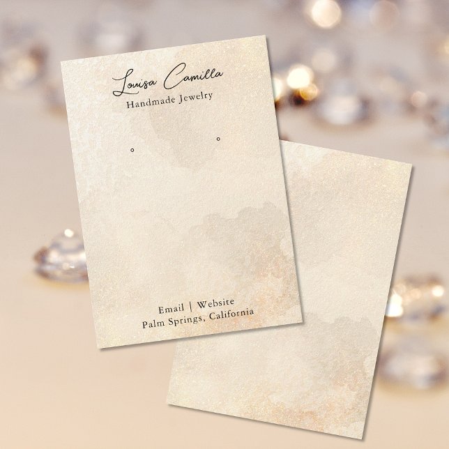 Cartão De Visita Placa de Exibição Personalizada Beige Beige Boho R (Criador carregado)