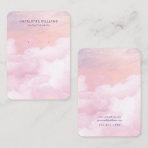 Cartão De Visita Placa de Exibição Personalizada da Nuvem Céu Rosa