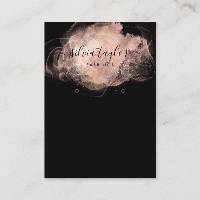 Cartão De Visita Placa de exibição rosa Dourado Calliografia art Ea (Frente)