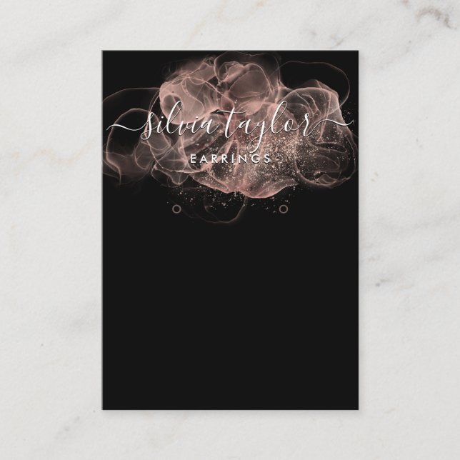 Cartão De Visita Placa de exibição rosa Dourado Calliografia art Ea (Frente)