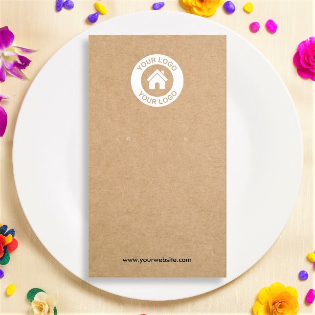 Cartão De Visita Placa de Exibição Simples de Kraft Enarrando Jewel (Criador carregado)