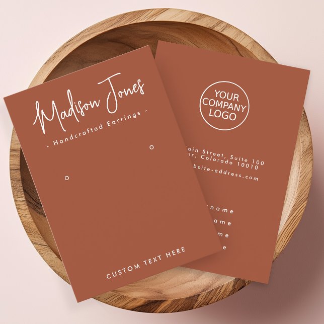 Cartão De Visita Placa de exibição Terracotta Earration de Caligraf (Criador carregado)