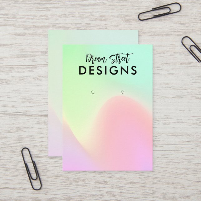 Cartão De Visita Placa de exibição verde rosa (Frente/Verso In Situ)