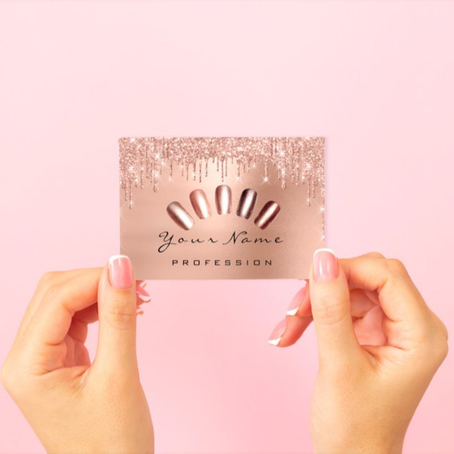 Cartão De Visita Placa de fidelidade 10 Unhas Rosa de aperto (Criador carregado)