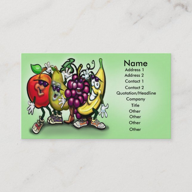 Cartão De Visita Placa de fruta (Frente)