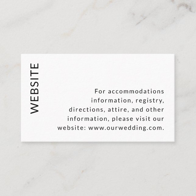 Cartão De Visita Placa de gabinete pequena para casamento moderno (Frente)