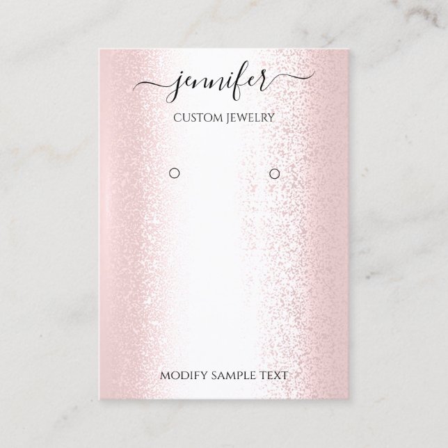 Cartão De Visita Placa de joalharia feita à mão - Pink Blush (Frente)