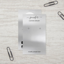 Cartão De Visita Placa de logotipo Jewelcard Cinza de prata de mídi