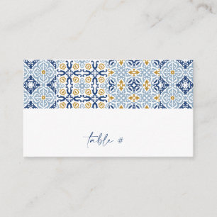 Cartão De Visita Placa de Lugar Plana de Verão de Azulejo Amalfi