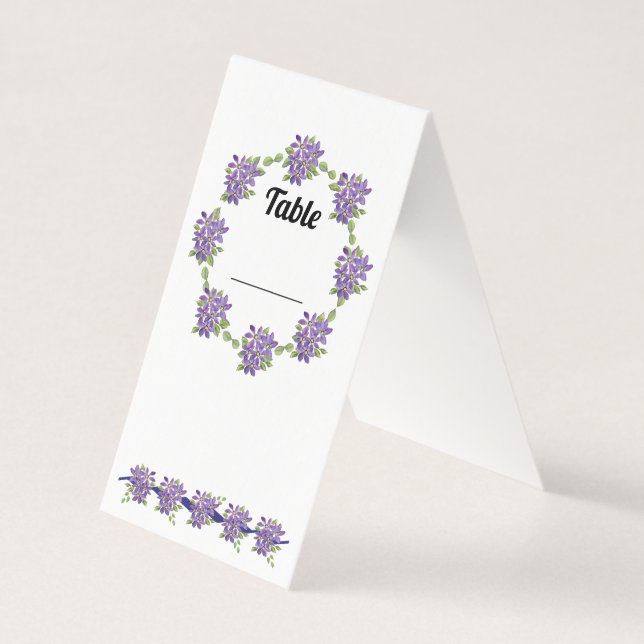 Cartão De Visita Placa de Mesa de margarida roxa (Frente)