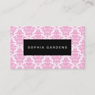 Cartão De Visita Placa de nome - Damasco - Rosa