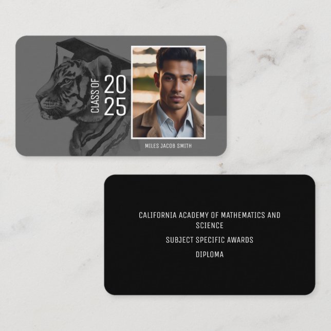 Cartão De Visita Placa de nome do formando (Frente/Verso)