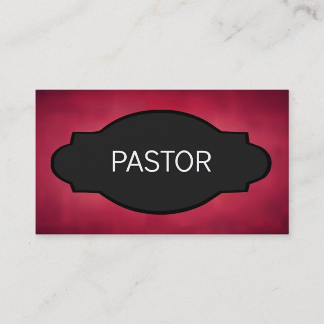 Cartão De Visita Placa de Nome Elegante do Pastor (Frente)