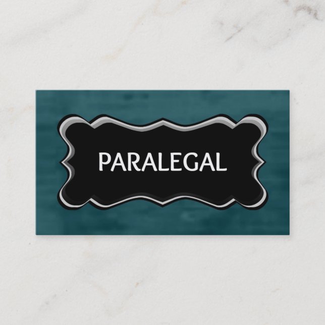 Cartão De Visita Placa de Nome Elegante Paralegal (Frente)