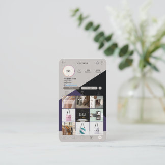 Cartão De Visita Placa de Ocupação Verde do Código QR do Instagram