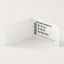 Placa de Preferência Pessoal Pronoun