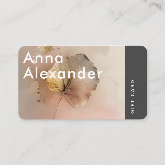 Cartão De Visita Placa de presente Design de serenidade rosa 3 (Frente)