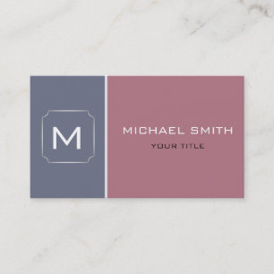 Cartão De Visita Placa de rosa e Cinza no Elegante Professional Mod