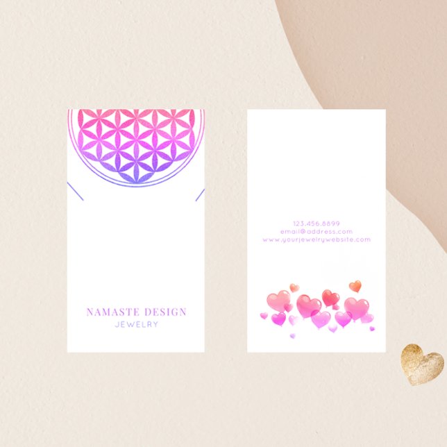 Cartão De Visita Placa de vídeo de colar de namorados Blume des Leb (Criador carregado)