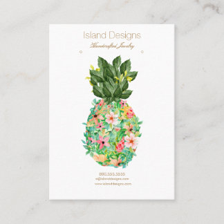 Cartão De Visita Placa de vídeo de gelatina com abacaxi tropical