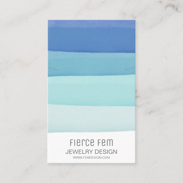 Cartão De Visita Placa de vídeo de joalharia azul para camadas de t (Frente)