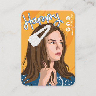 Cartão De Visita Placa de vídeo do clipe de cabelo em branco