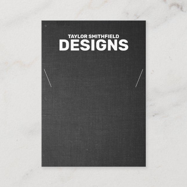 Cartão De Visita Placa de vídeo do colar do Tecido preto (Frente)