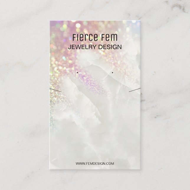 Cartão De Visita Placa De Vídeo Glitzy Glitter Necklace E Earração (Frente)