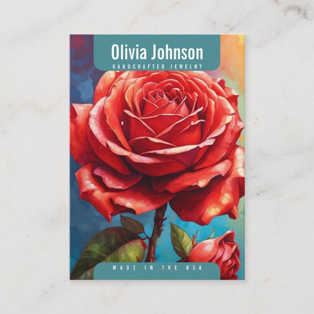 Cartão De Visita Placa de vídeo joalharia dos rosas (Frente)