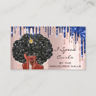 Cartão De Visita  Placa Lealdade 10 Punch Curly Hair Drips Rosa