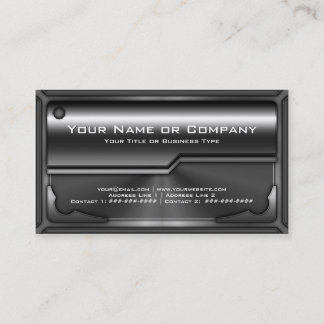 Cartão De Visita Placa metálica Hi Tech Faux versão 2 com fotografi