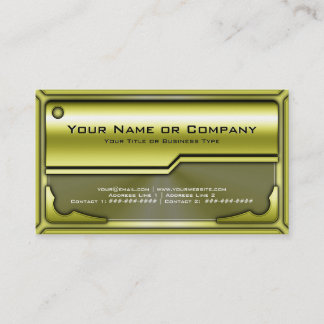 Cartão De Visita Placa metálica Hi Tech Faux versão 3 com logotipo