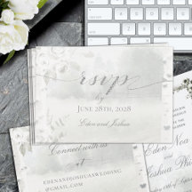 Placa Online RSVP de Floresta de Birch Chuppah