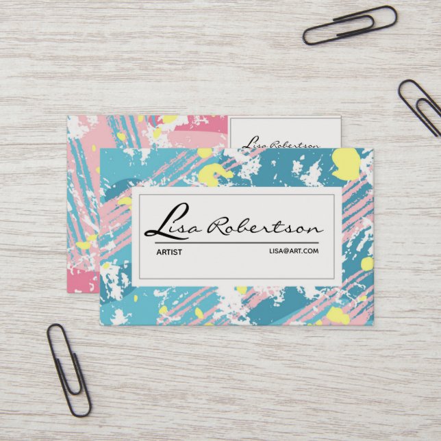 Cartão De Visita Placa Paleta de Professores da Escola de Desenhar  (Frente/Verso In Situ)