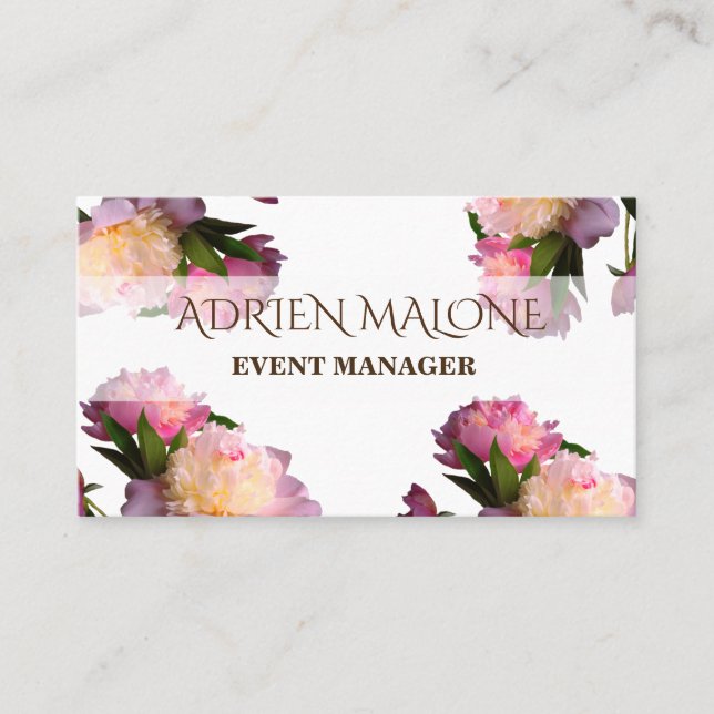 Cartão De Visita Placa profissional Floral Elegante (Frente)