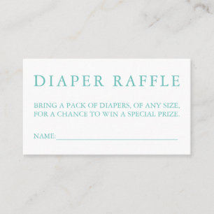 Cartão De Visita Placa Raffle de Fralda azul