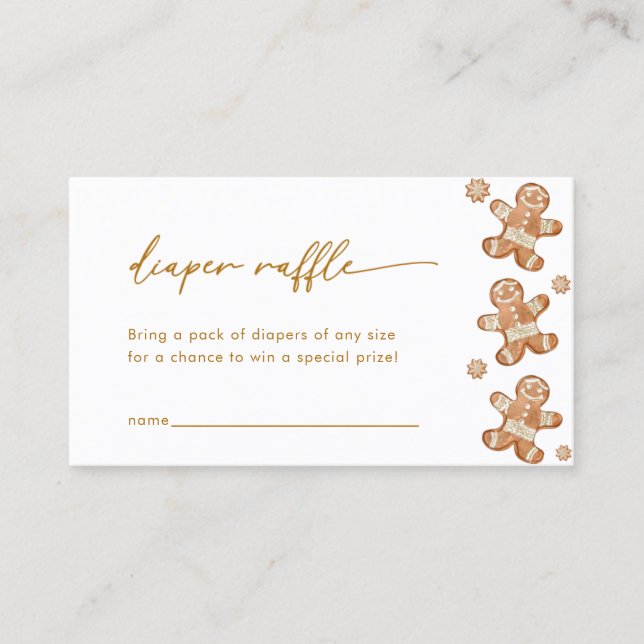 Cartão De Visita Placa Raffle Fralda Chá de fraldas Pão-de-Pão (Frente)