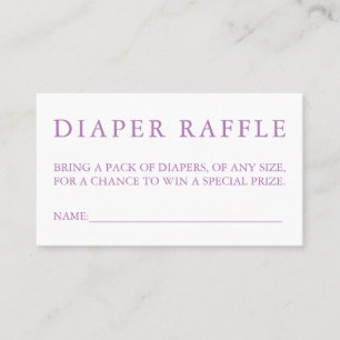 Cartão De Visita Placa Raffle Fralda Roxa