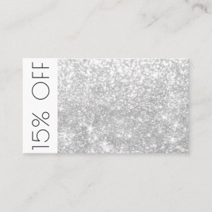 Cartão De Visita Placa Silver Shimmer e Sparkle Discount 15%