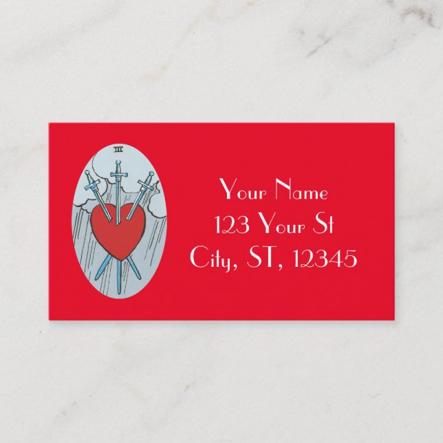 Cartão De Visita Placa Tarot 3 Espadas Troço_Trova (Frente)